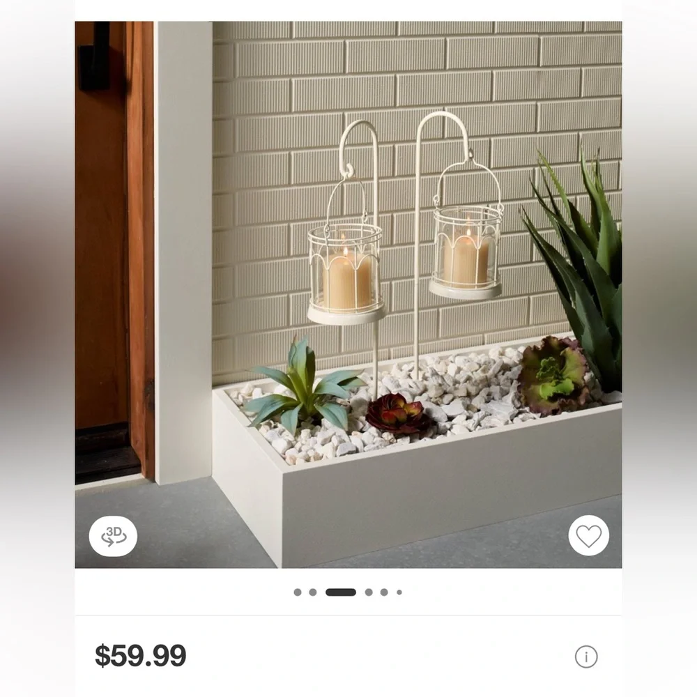 ❤️ Outdoor Stake LED Candle Lanterns Powder Coated Hearth & Hand Magnolia NEW